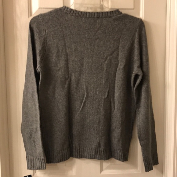 Karen Scott NWT 3-D L/S Gray Holiday Sweater - Picture 4 of 5